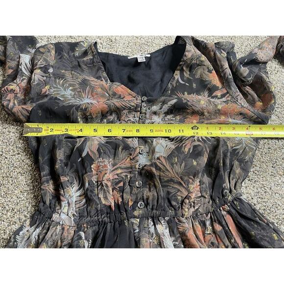 Amuse Society Midi Dress Feather Floral Dress Boho Whimsy Size Small - Picture 6 of 6